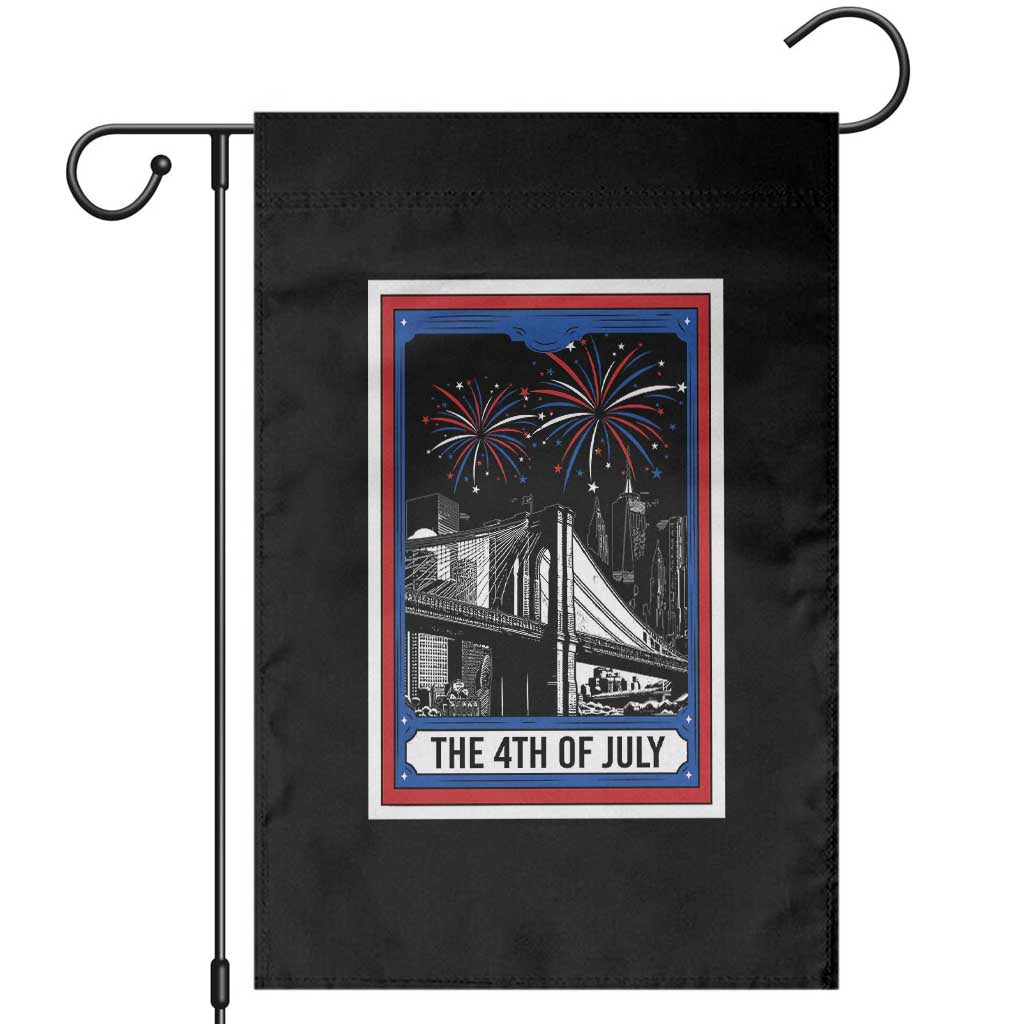 The 4th Of July Garden Flag Vintage Tarot Card Dark Magic USA Fireworks TS11 Black Print Your Wear
