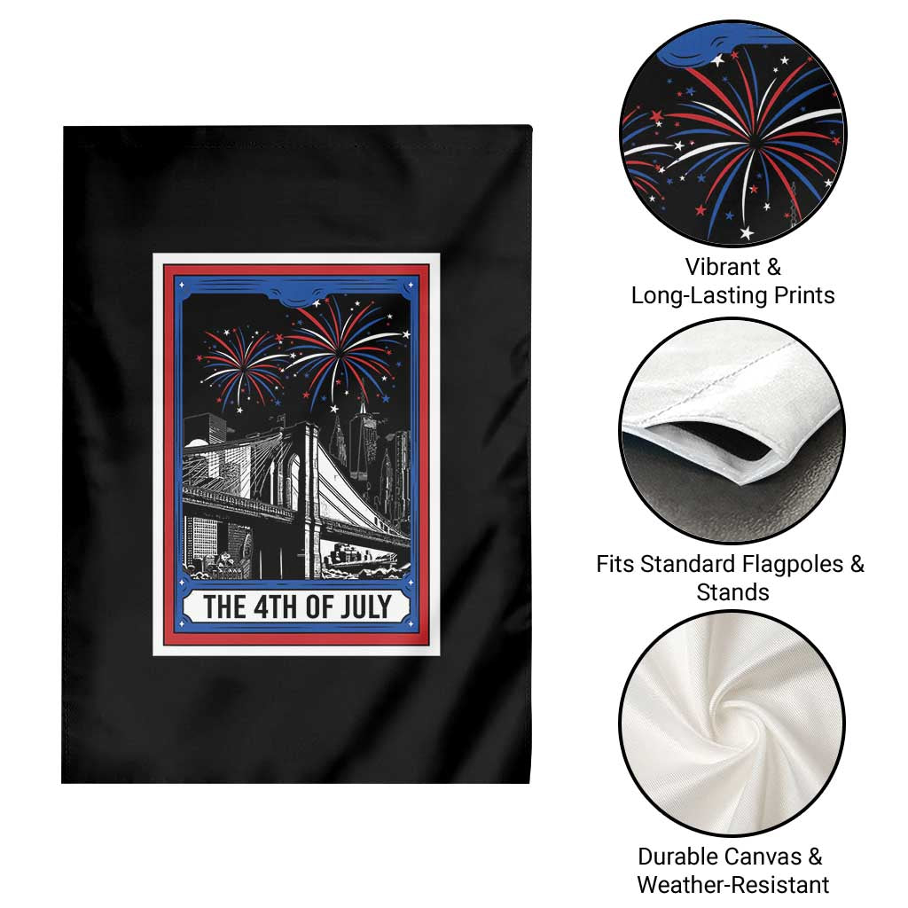 The 4th Of July Garden Flag Vintage Tarot Card Dark Magic USA Fireworks TS11 Print Your Wear