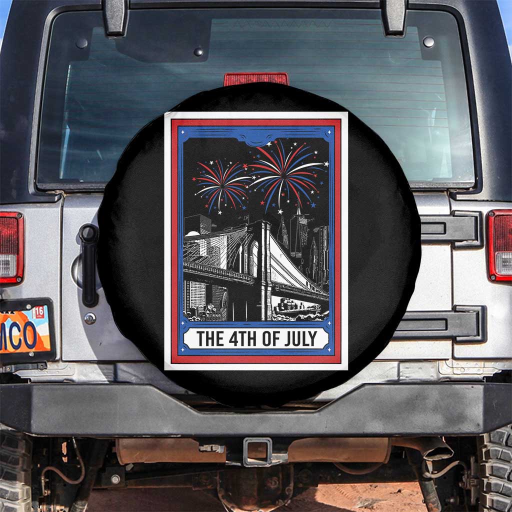 The 4th Of July Spare Tire Cover Vintage Tarot Card Dark Magic USA Fireworks TS11 No hole Black Print Your Wear