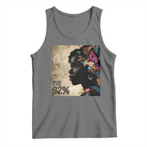 The 92% Black Women Power Tank Top 92 Percent Floral Melanin Girls TS10 Black Heather Print Your Wear