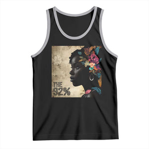 The 92% Black Women Power Tank Top 92 Percent Floral Melanin Girls TS10 Black Athletic Heather Print Your Wear