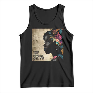 The 92% Black Women Power Tank Top 92 Percent Floral Melanin Girls TS10 Black Print Your Wear