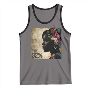 The 92% Black Women Power Tank Top 92 Percent Floral Melanin Girls TS10 Deep Heather Black Print Your Wear