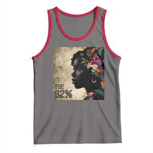 The 92% Black Women Power Tank Top 92 Percent Floral Melanin Girls TS10 Deep Heather Red Print Your Wear