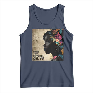 The 92% Black Women Power Tank Top 92 Percent Floral Melanin Girls TS10 Navy Print Your Wear