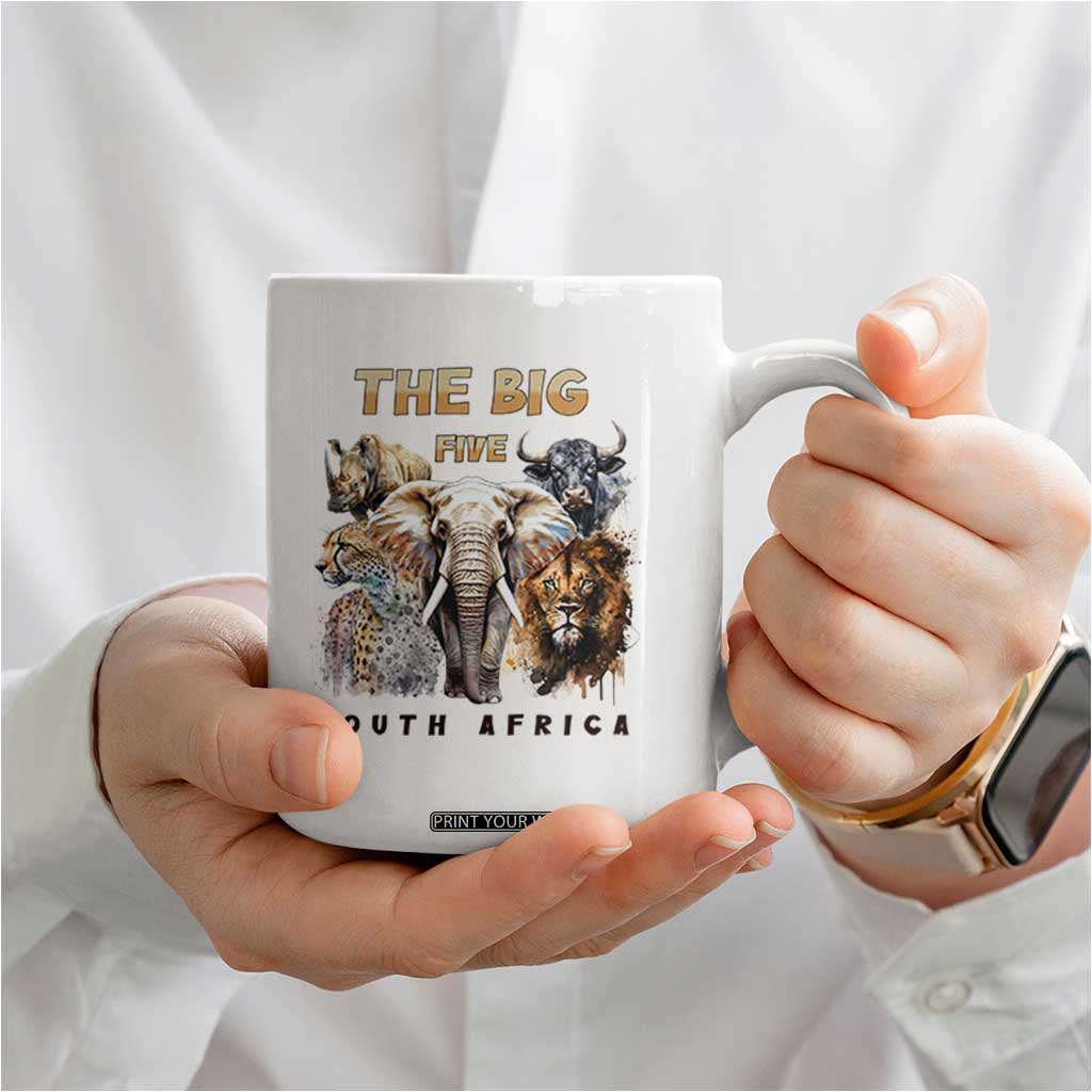 The Big Five South Africa Coffee Mug Elephant Lion Rhino Buffalo Leopard Animals Safari Wildlife TS02 Print Your Wear