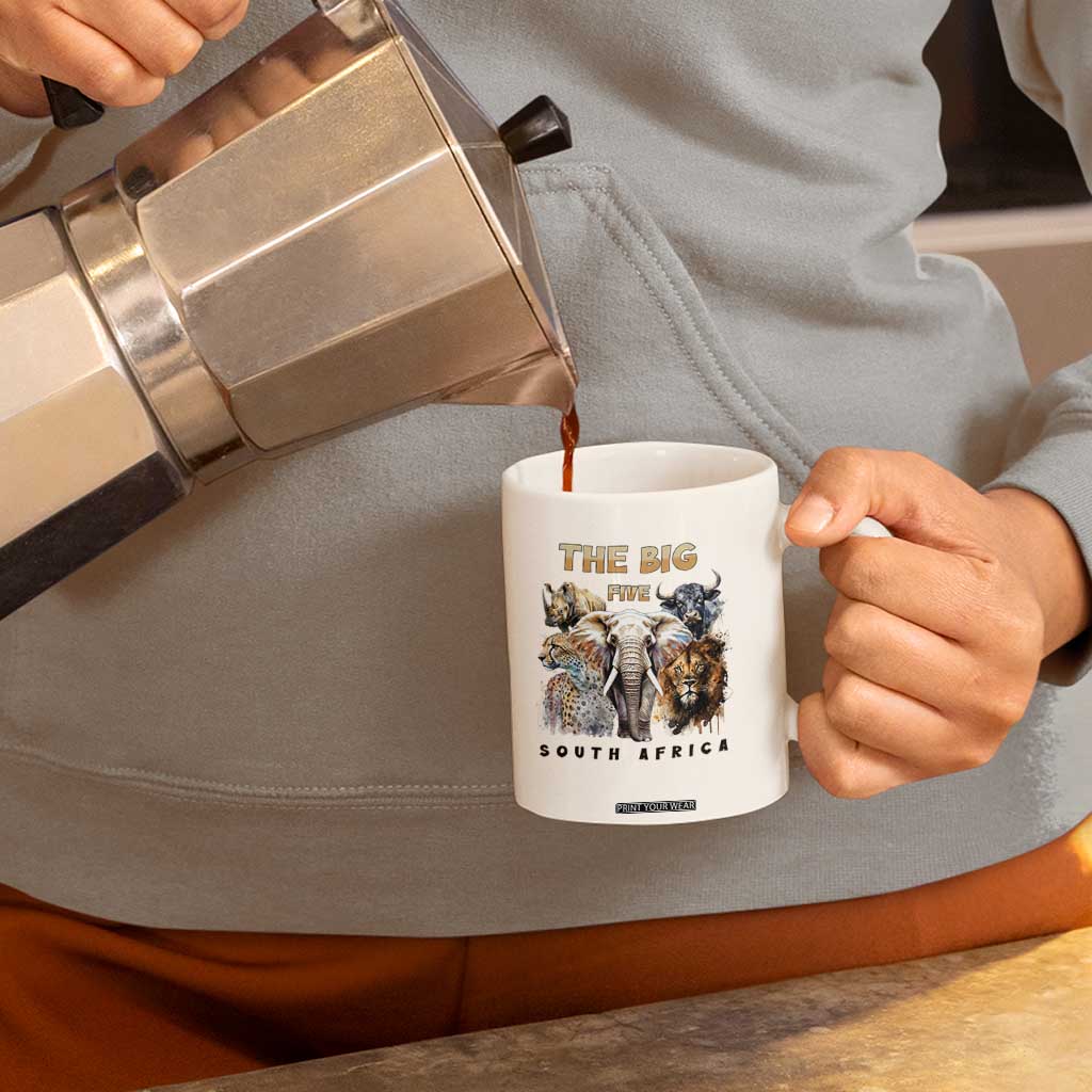 The Big Five South Africa Coffee Mug Elephant Lion Rhino Buffalo Leopard Animals Safari Wildlife TS02 Print Your Wear