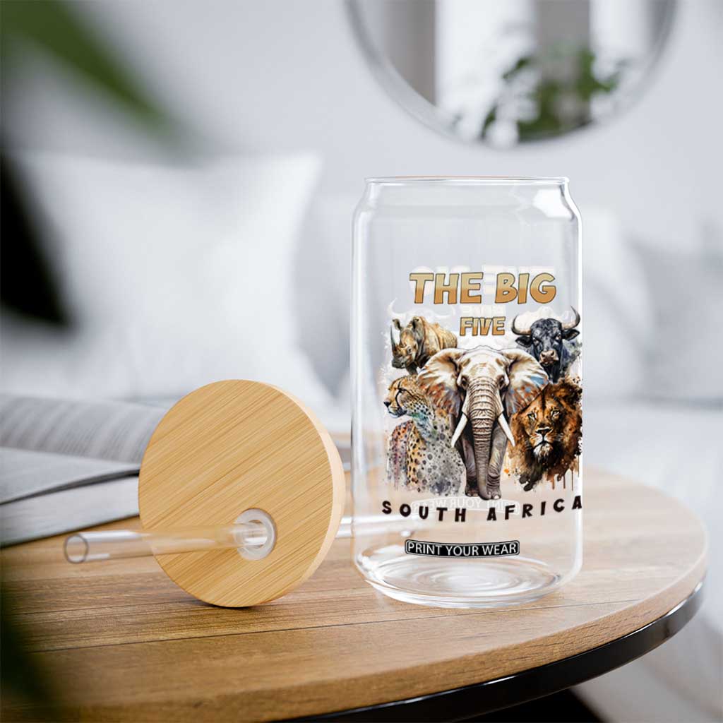 The Big Five South Africa Glass Can Elephant Lion Rhino Buffalo Leopard Animals Safari Wildlife TS02 Print Your Wear