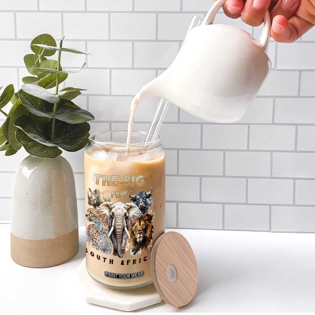 The Big Five South Africa Glass Can Elephant Lion Rhino Buffalo Leopard Animals Safari Wildlife TS02 Print Your Wear