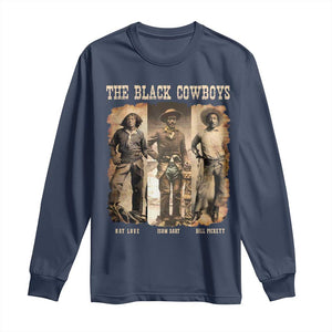 The Black Cowboys Nat Love Isom Dart Bill Pickett Long Sleeve Shirt African American Cowboy TS11 Navy Print Your Wear