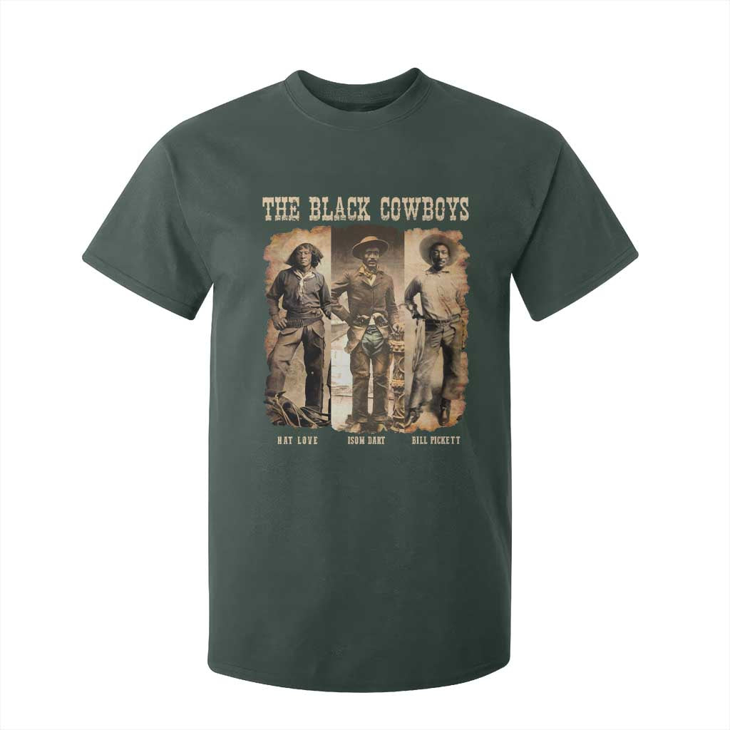 The Black Cowboys Nat Love Isom Dart Bill Pickett T Shirt For Kid African American Cowboy TS11 Dark Forest Green Print Your Wear