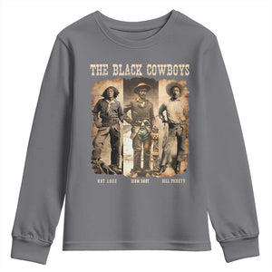 The Black Cowboys Nat Love Isom Dart Bill Pickett Youth Sweatshirt African American Cowboy TS11 Charcoal Print Your Wear
