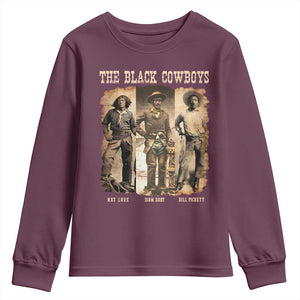 The Black Cowboys Nat Love Isom Dart Bill Pickett Youth Sweatshirt African American Cowboy TS11 Maroon Print Your Wear