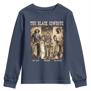The Black Cowboys Nat Love Isom Dart Bill Pickett Youth Sweatshirt African American Cowboy TS11 Navy Print Your Wear