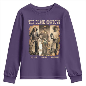 The Black Cowboys Nat Love Isom Dart Bill Pickett Youth Sweatshirt African American Cowboy TS11 Purple Print Your Wear