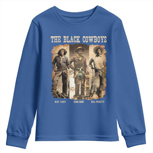 The Black Cowboys Nat Love Isom Dart Bill Pickett Youth Sweatshirt African American Cowboy TS11 Royal Blue Print Your Wear