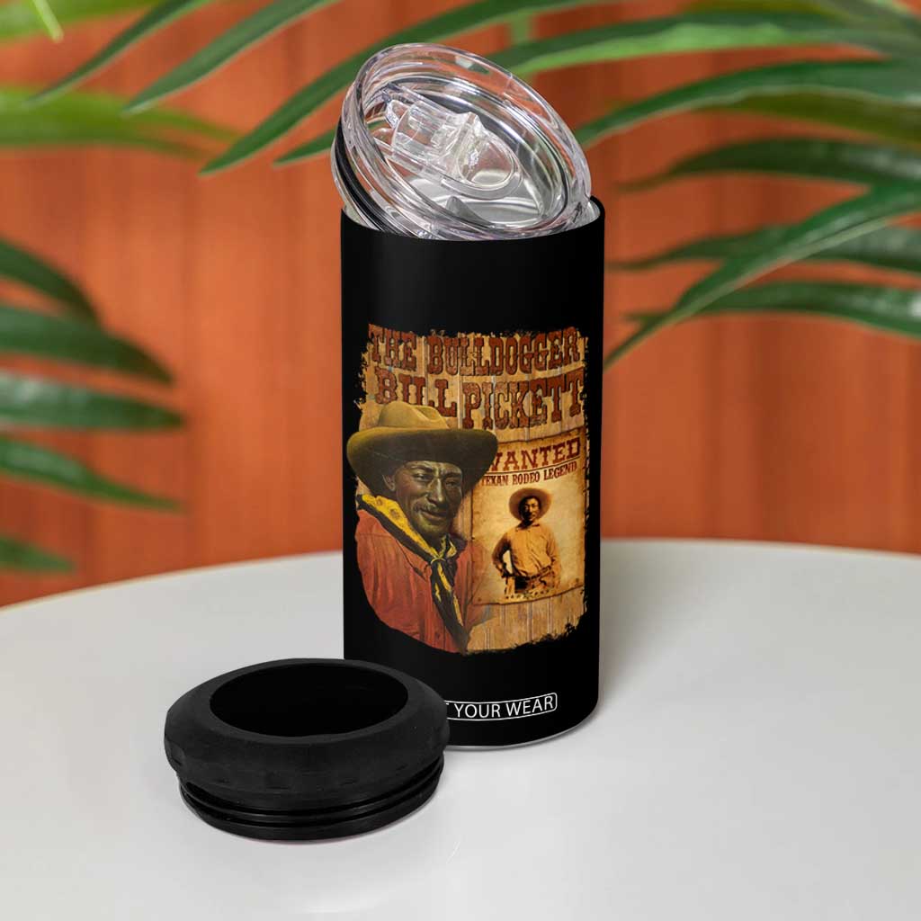 The Bulldogger Bill Pickett 4 in 1 Can Cooler Tumbler Texan Rodeo Legend TS11 Print Your Wear