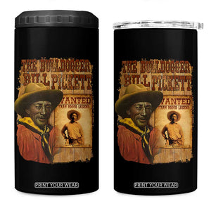 The Bulldogger Bill Pickett 4 in 1 Can Cooler Tumbler Texan Rodeo Legend TS11 One Size: 16 oz Black Print Your Wear