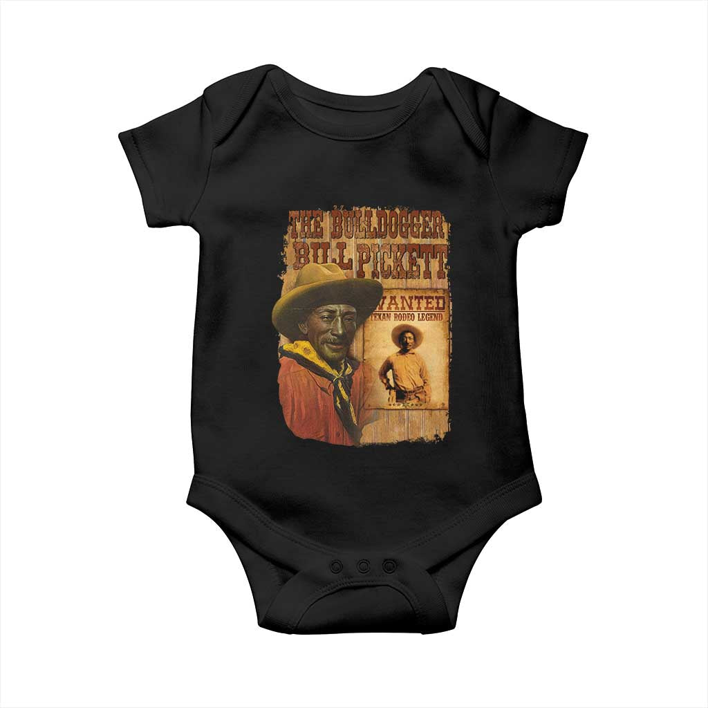 The Bulldogger Bill Pickett Baby Onesie Texan Rodeo Legend TS11 Black Print Your Wear