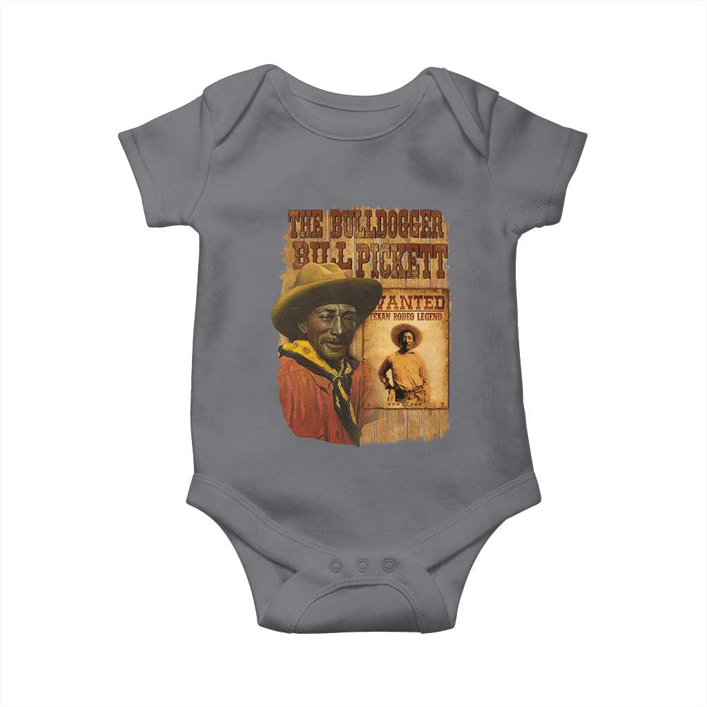 The Bulldogger Bill Pickett Baby Onesie Texan Rodeo Legend TS11 Charcoal Print Your Wear