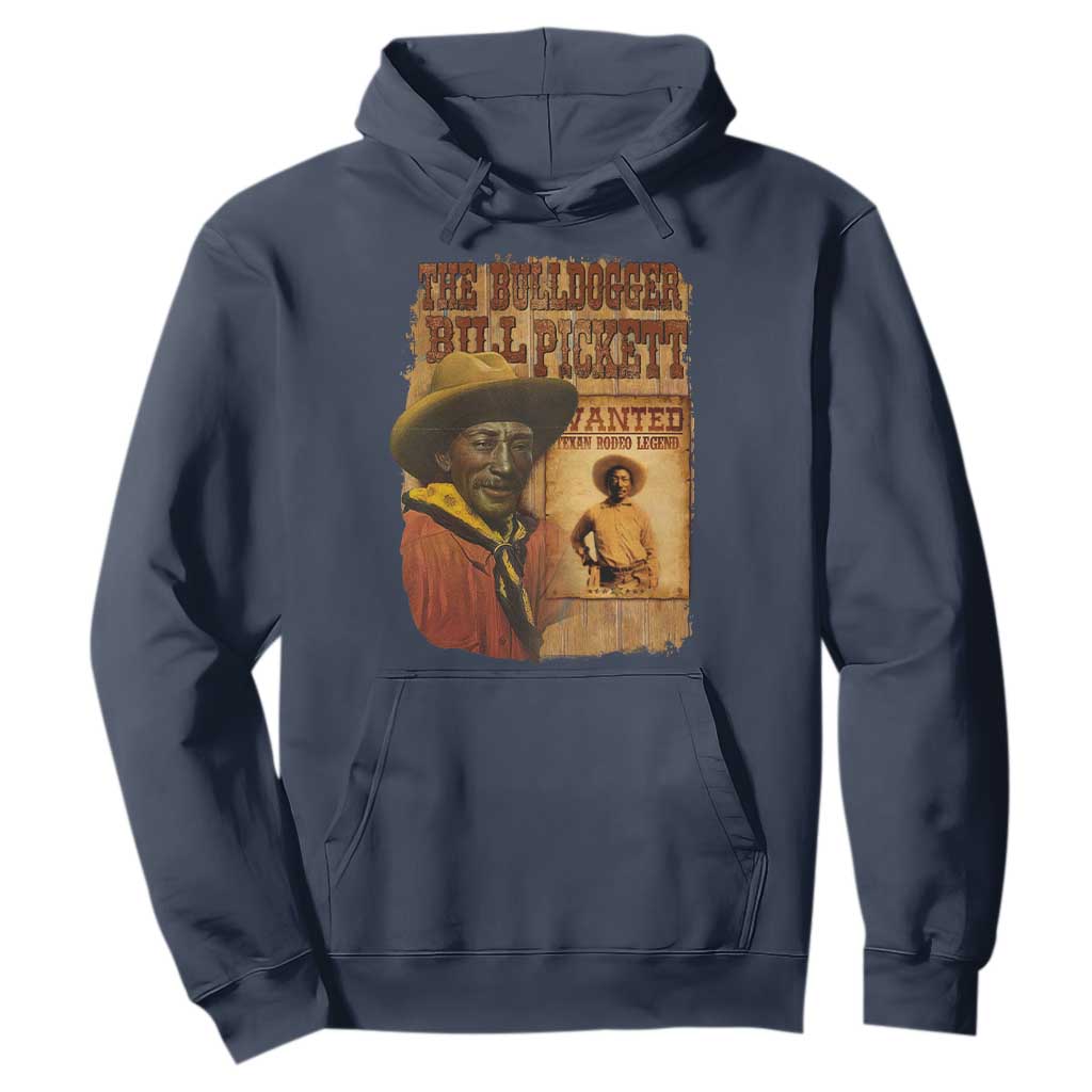 The Bulldogger Bill Pickett Hoodie Texan Rodeo Legend TS11 Navy Print Your Wear