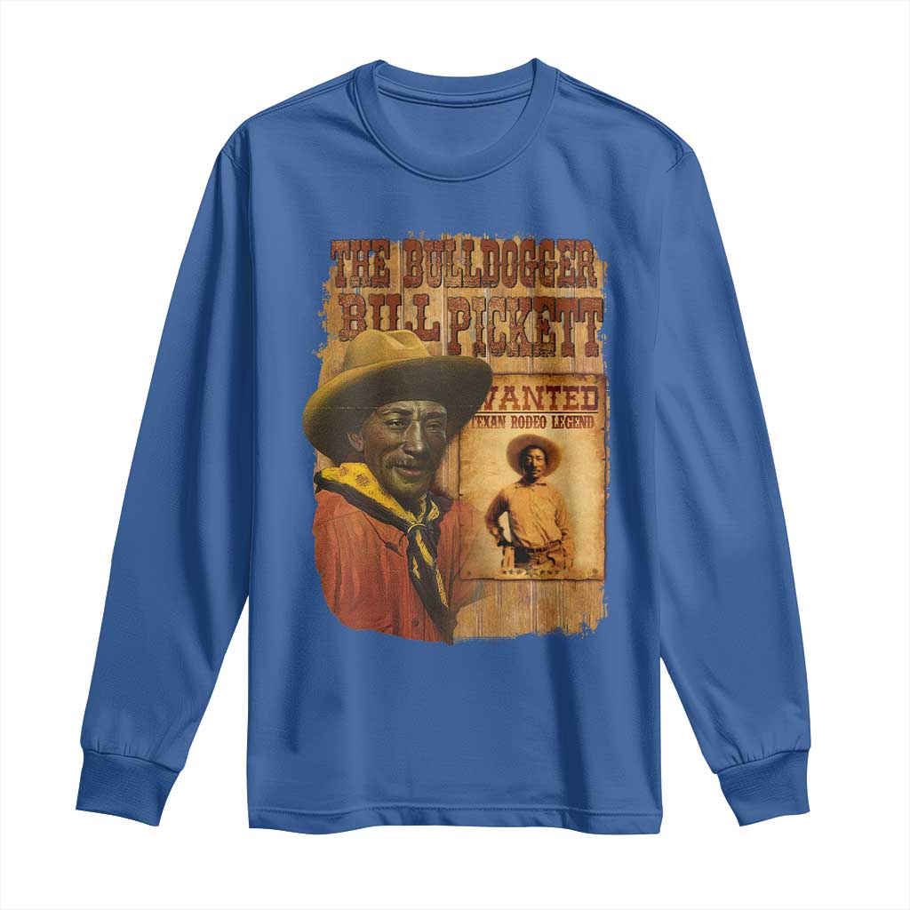 The Bulldogger Bill Pickett Long Sleeve Shirt Texan Rodeo Legend TS11 Royal Blue Print Your Wear