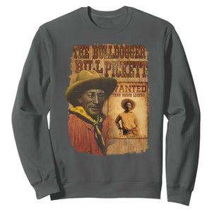 The Bulldogger Bill Pickett Sweatshirt Texan Rodeo Legend TS11 Dark Heather Print Your Wear