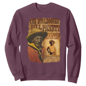 The Bulldogger Bill Pickett Sweatshirt Texan Rodeo Legend TS11 Maroon Print Your Wear