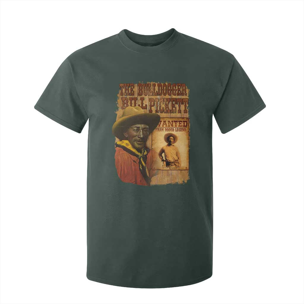 The Bulldogger Bill Pickett T Shirt For Kid Texan Rodeo Legend TS11 Dark Forest Green Print Your Wear