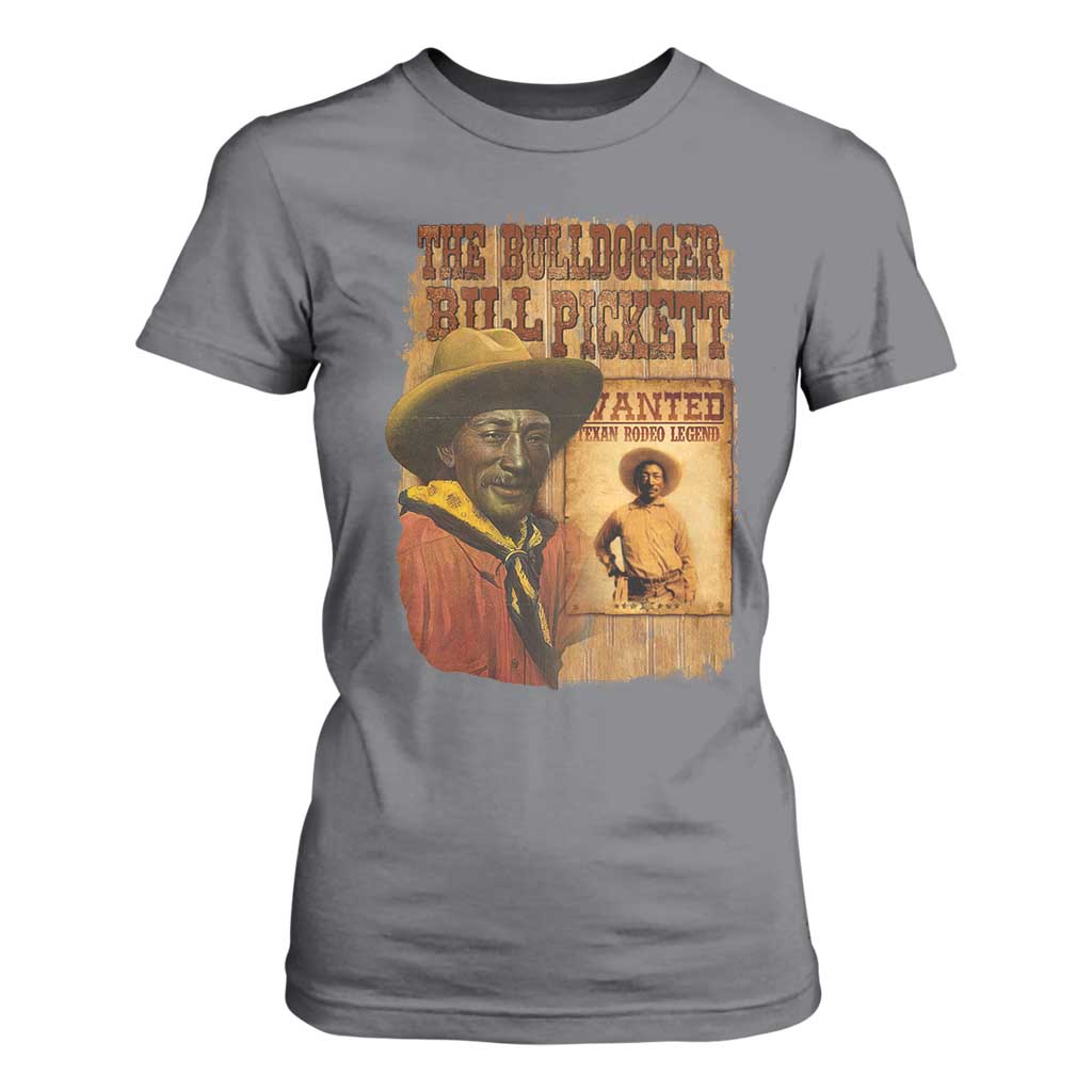 The Bulldogger Bill Pickett T Shirt For Women Texan Rodeo Legend TS11 Charcoal Print Your Wear