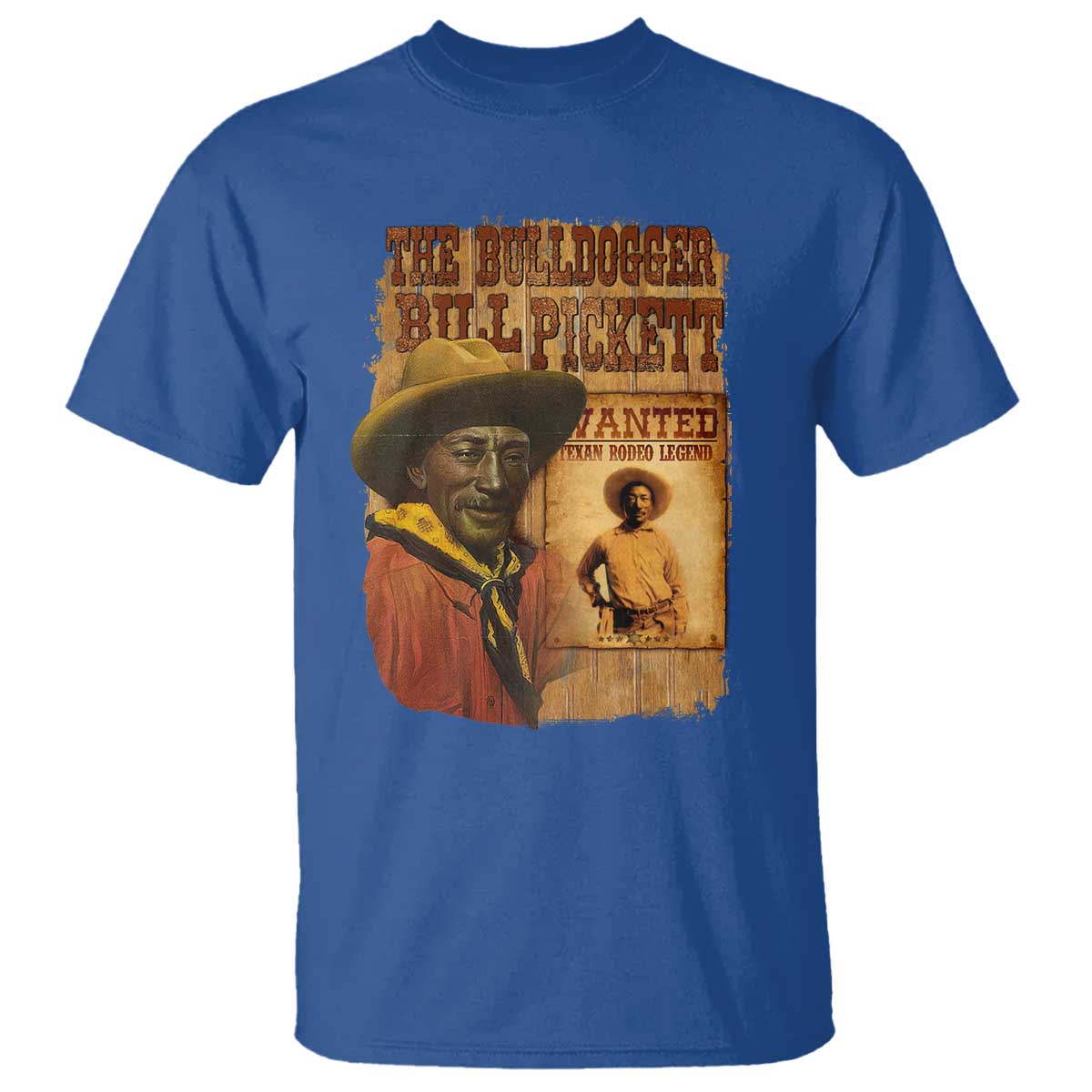 The Bulldogger Bill Pickett T Shirt Texan Rodeo Legend TS11 Royal Blue Print Your Wear