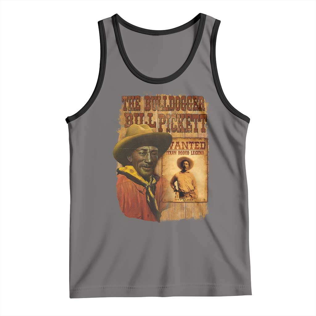 The Bulldogger Bill Pickett Tank Top Texan Rodeo Legend TS11 Deep Heather Black Print Your Wear