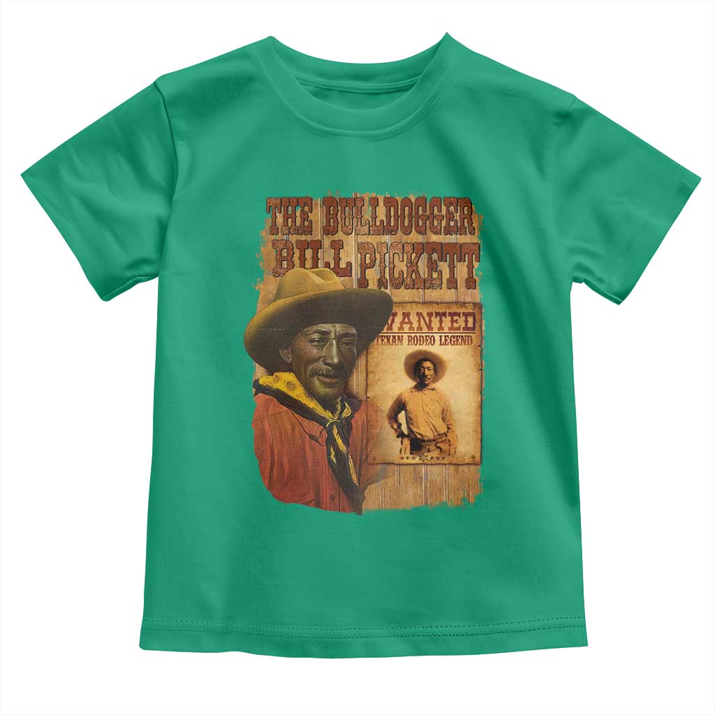 The Bulldogger Bill Pickett Toddler T Shirt Texan Rodeo Legend TS11 Irish Green Print Your Wear