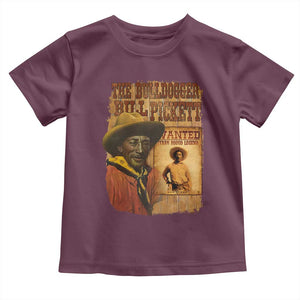 The Bulldogger Bill Pickett Toddler T Shirt Texan Rodeo Legend TS11 Maroon Print Your Wear