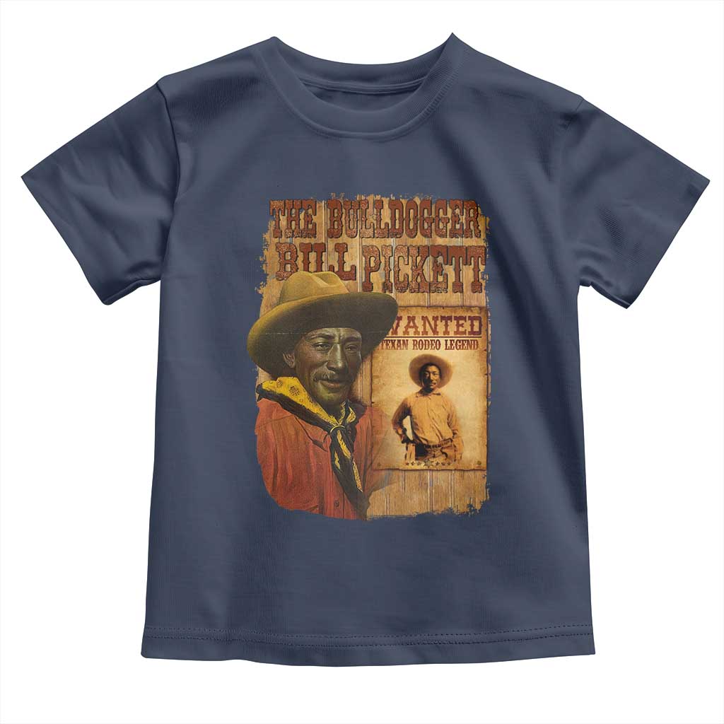The Bulldogger Bill Pickett Toddler T Shirt Texan Rodeo Legend TS11 Navy Print Your Wear