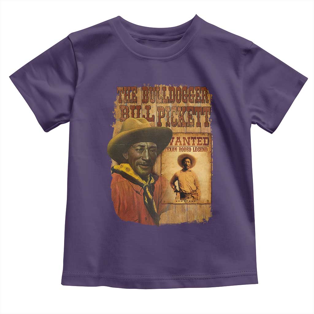The Bulldogger Bill Pickett Toddler T Shirt Texan Rodeo Legend TS11 Purple Print Your Wear