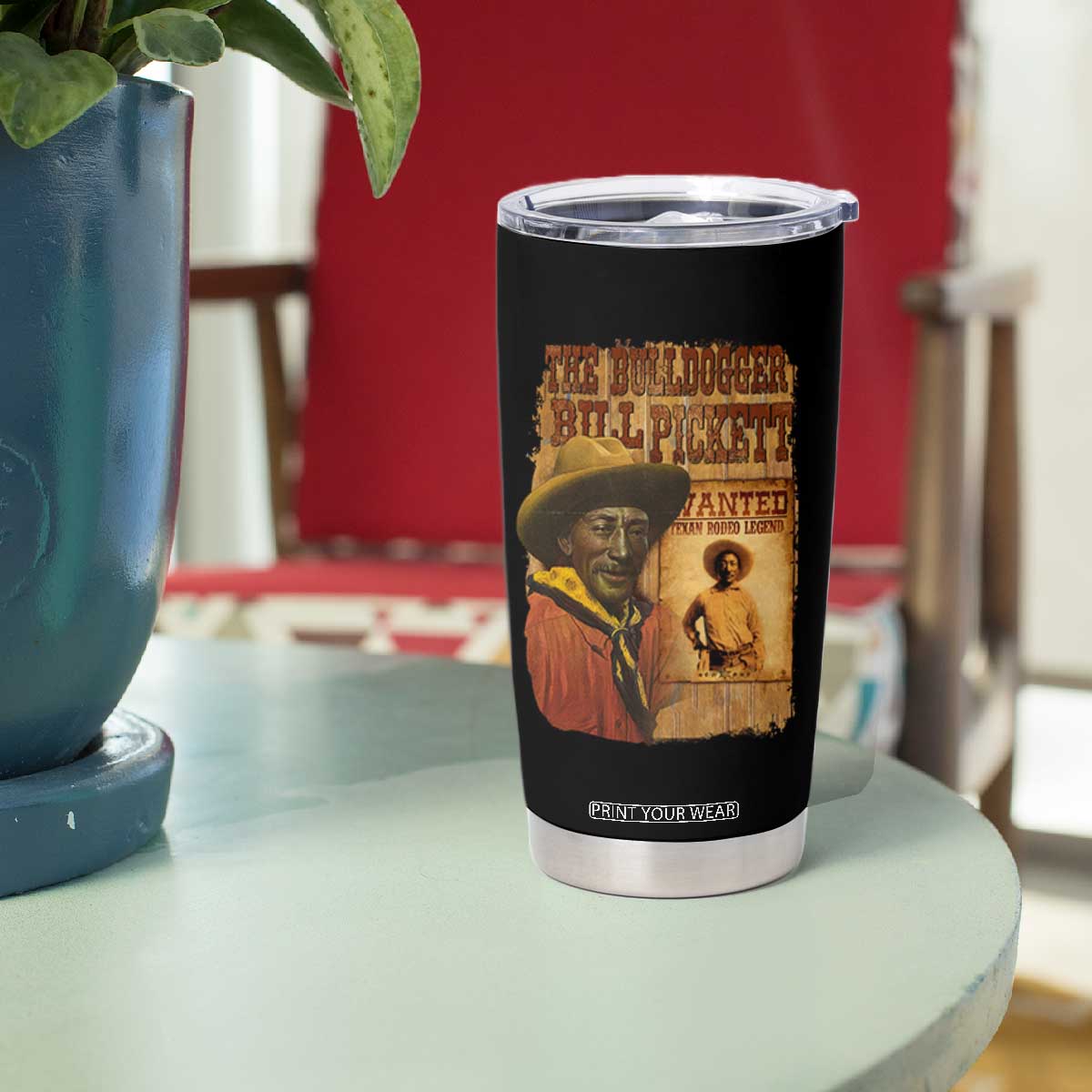 The Bulldogger Bill Pickett Tumbler Cup Texan Rodeo Legend TS11 Print Your Wear