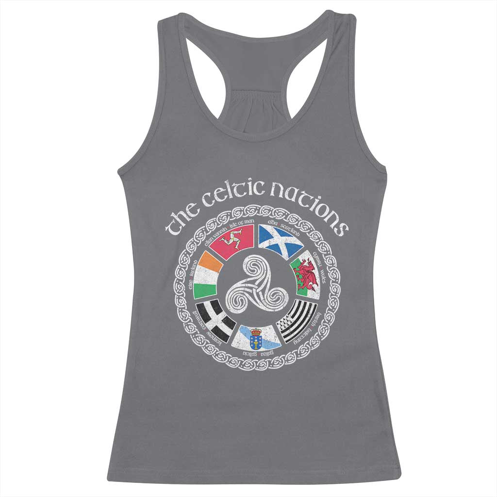 The Celtic Nations Racerback Tank Top Vintage The Seven Celtic Nations Flag TS11 Charcoal Print Your Wear