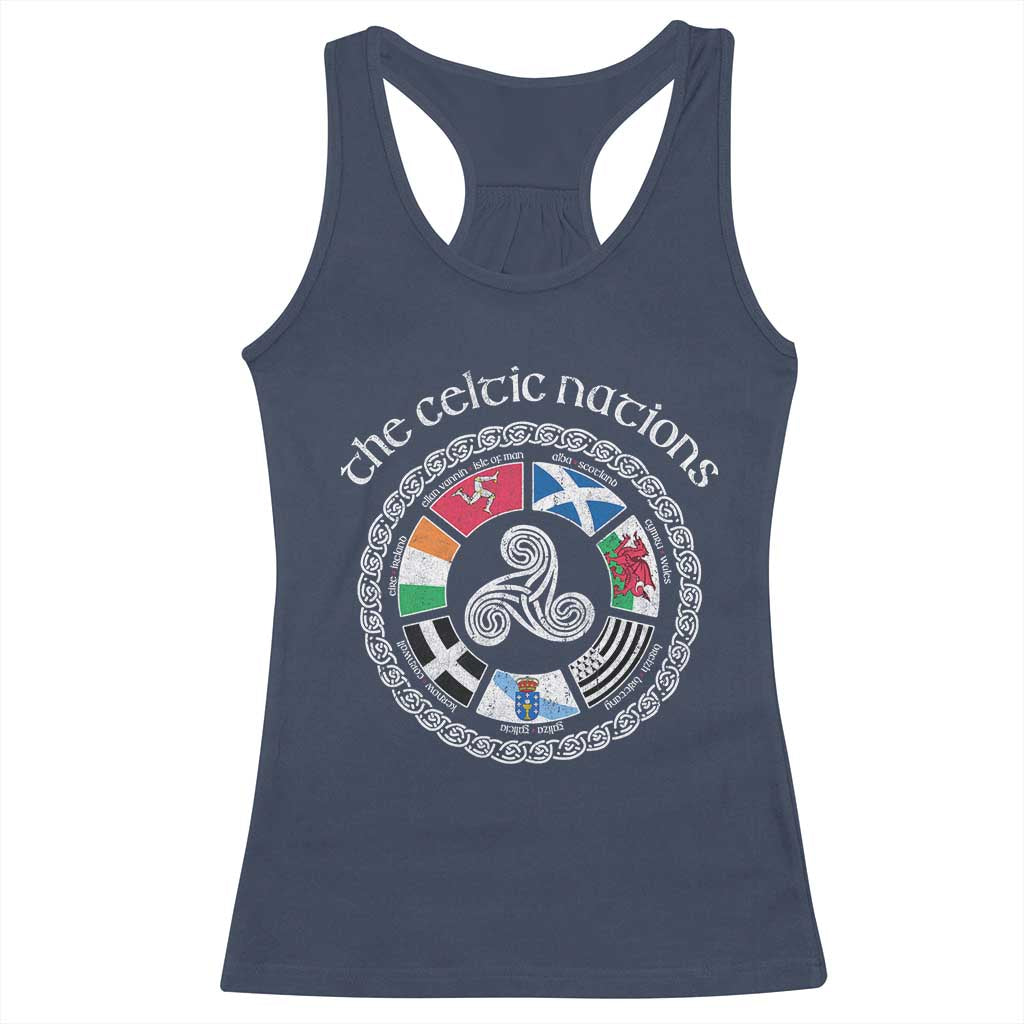 The Celtic Nations Racerback Tank Top Vintage The Seven Celtic Nations Flag TS11 Navy Print Your Wear
