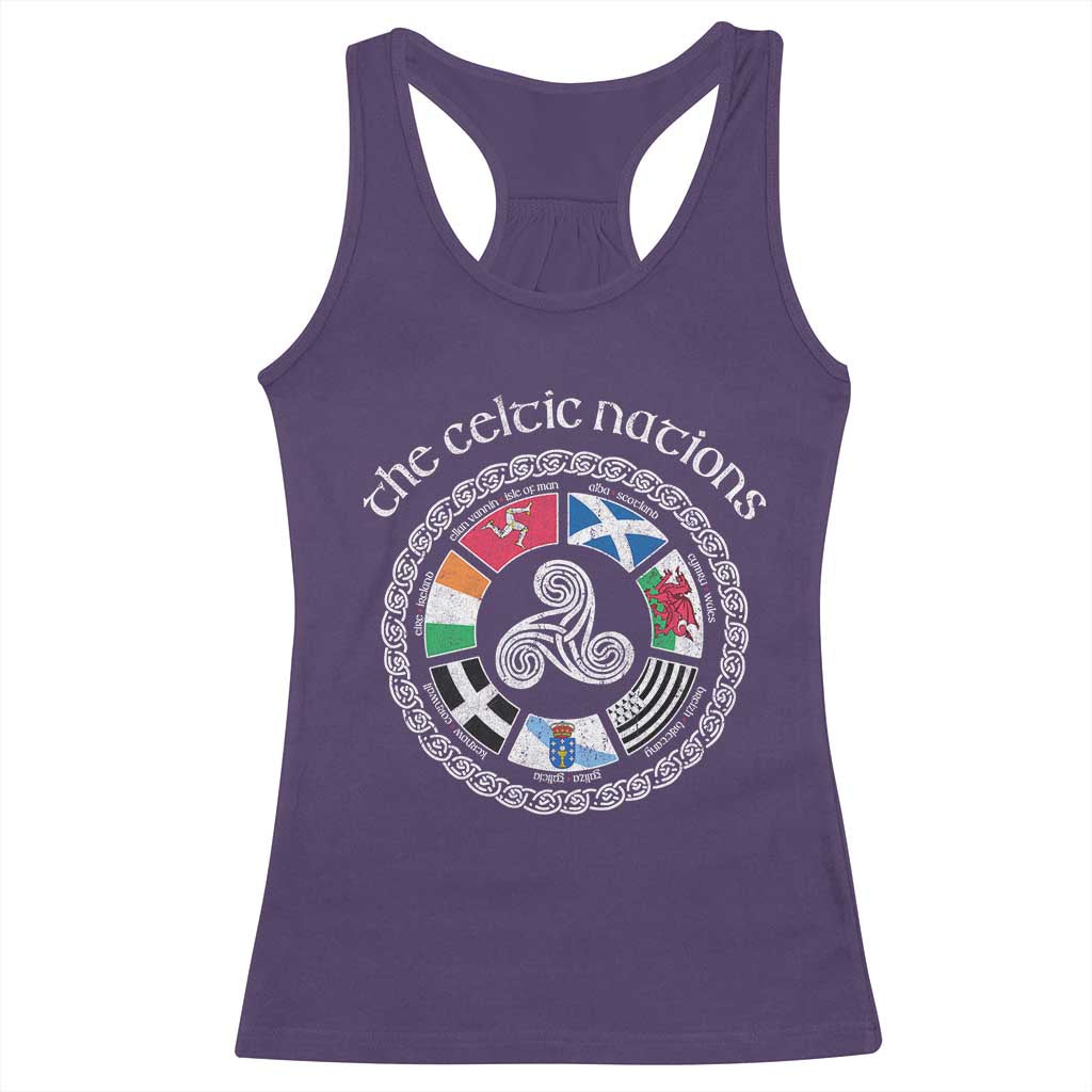 The Celtic Nations Racerback Tank Top Vintage The Seven Celtic Nations Flag TS11 Purple Print Your Wear