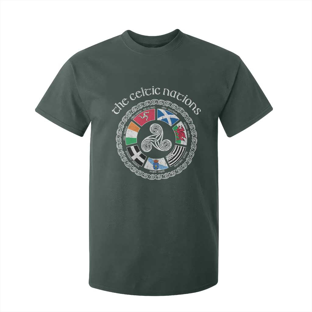 The Celtic Nations T Shirt For Kid Vintage The Seven Celtic Nations Flag TS11 Dark Forest Green Print Your Wear