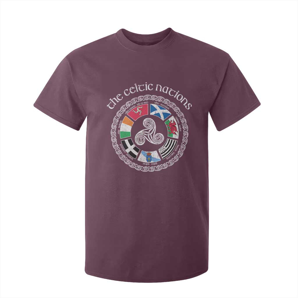 The Celtic Nations T Shirt For Kid Vintage The Seven Celtic Nations Flag TS11 Maroon Print Your Wear
