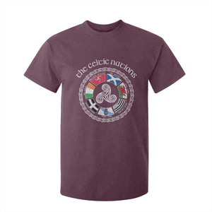 The Celtic Nations T Shirt For Kid Vintage The Seven Celtic Nations Flag TS11 Maroon Print Your Wear