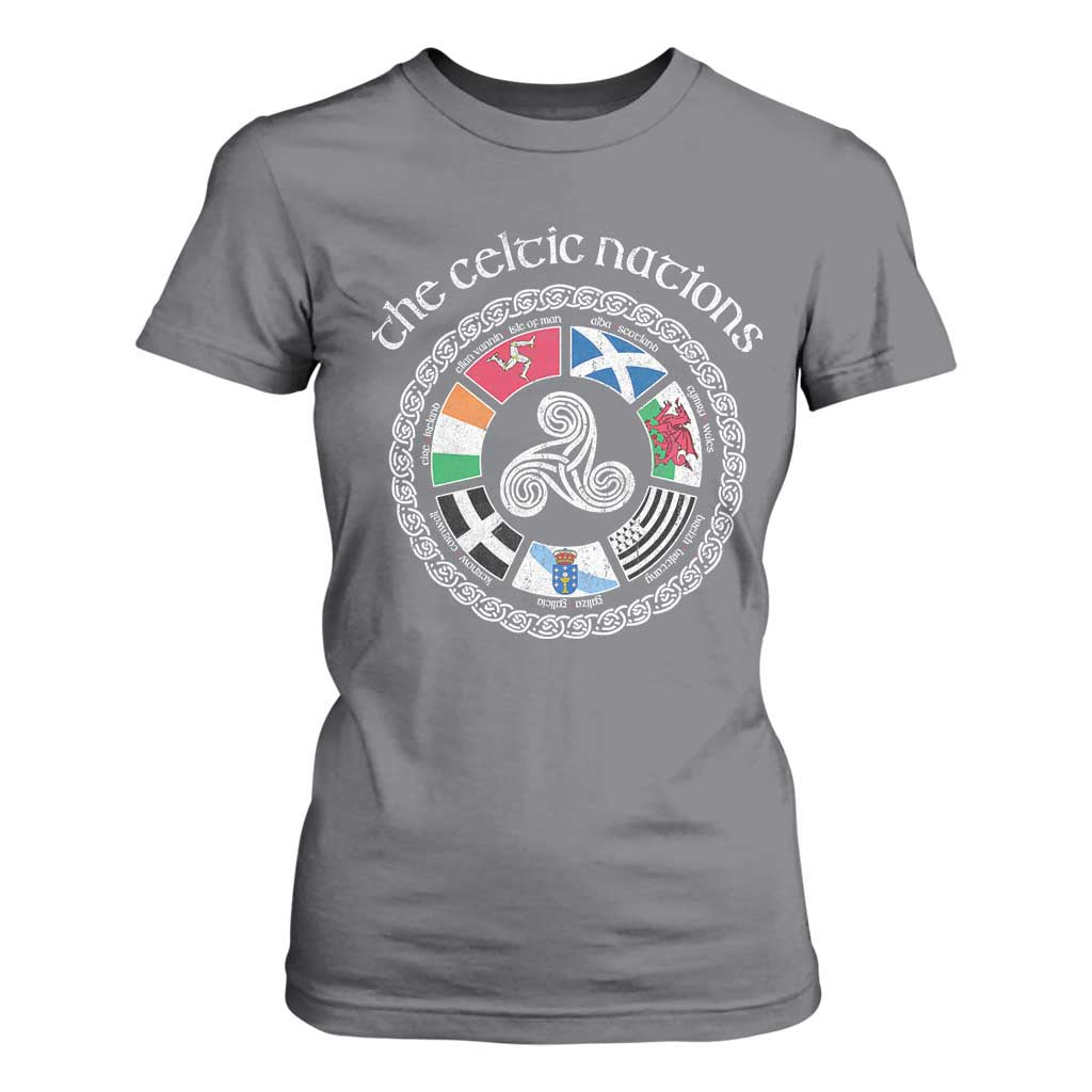 The Celtic Nations T Shirt For Women Vintage The Seven Celtic Nations Flag TS11 Charcoal Print Your Wear