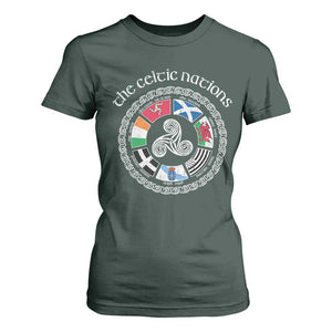 The Celtic Nations T Shirt For Women Vintage The Seven Celtic Nations Flag TS11 Dark Forest Green Print Your Wear
