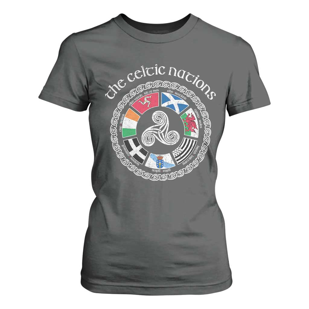 The Celtic Nations T Shirt For Women Vintage The Seven Celtic Nations Flag TS11 Dark Heather Print Your Wear