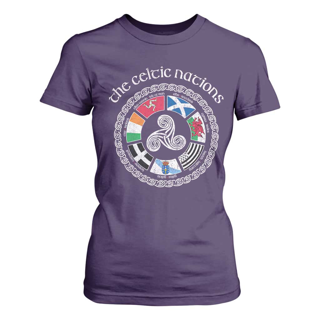 The Celtic Nations T Shirt For Women Vintage The Seven Celtic Nations Flag TS11 Purple Print Your Wear