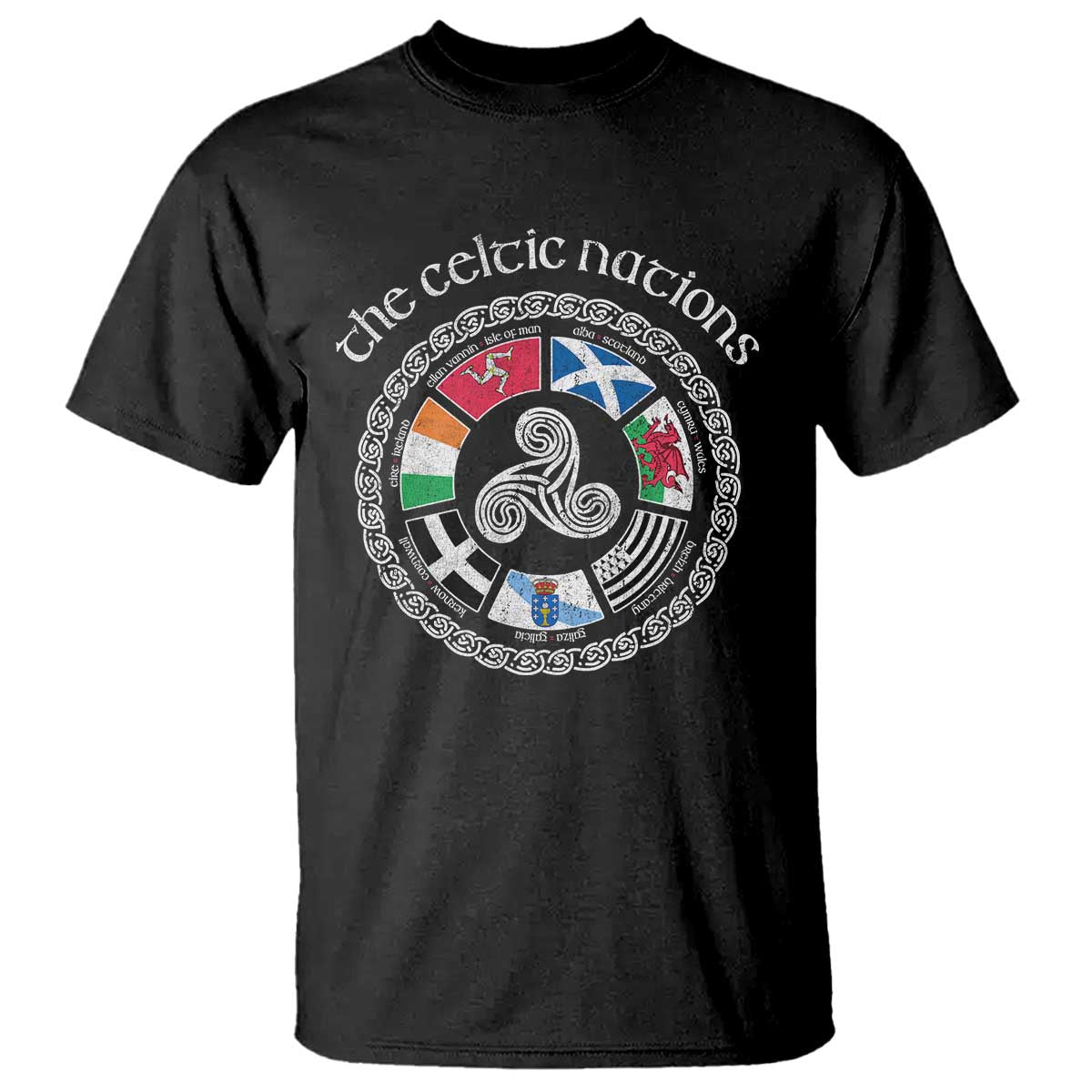 The Celtic Nations T Shirt Vintage The Seven Celtic Nations Flag TS11 Black Print Your Wear
