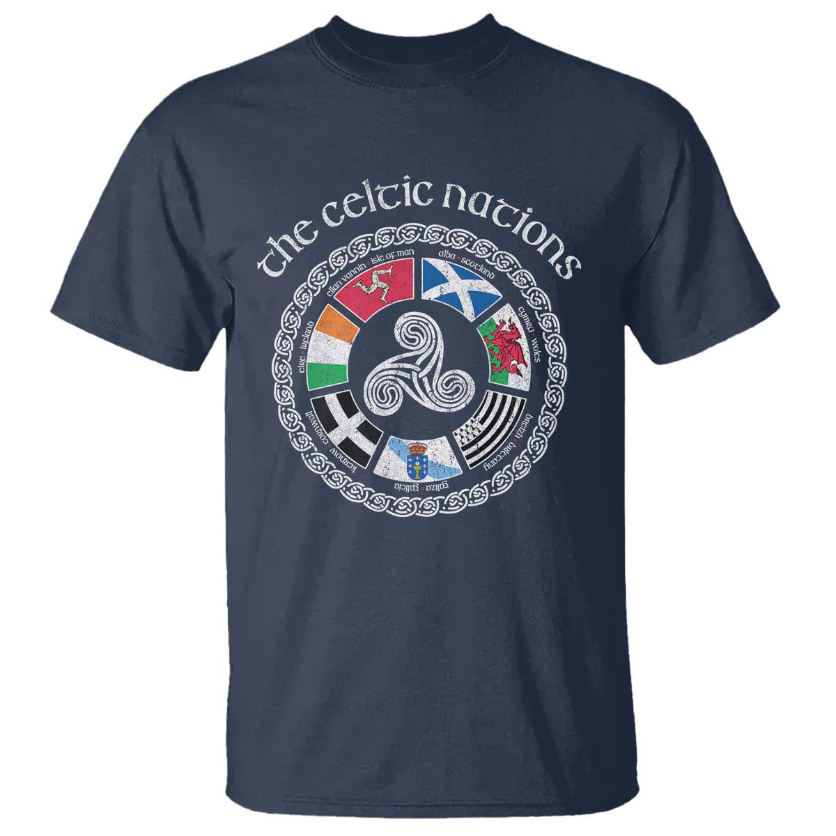 The Celtic Nations T Shirt Vintage The Seven Celtic Nations Flag TS11 Navy Print Your Wear