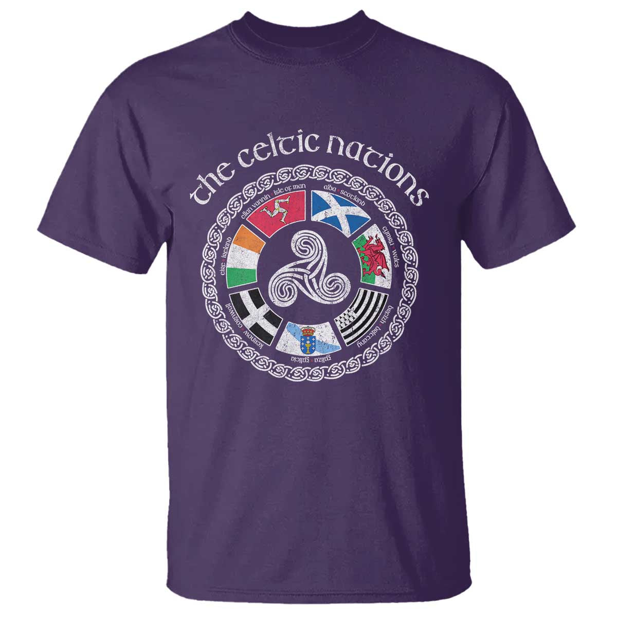 The Celtic Nations T Shirt Vintage The Seven Celtic Nations Flag TS11 Purple Print Your Wear